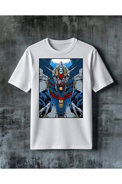 COMVİCHO تي شيرت مطبوع كبير الحجم من gundam robot savas