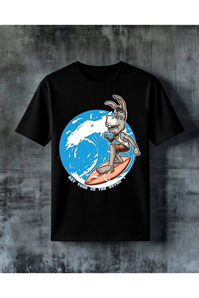 COMVİCHO Get Your in Surfing Tavsan Printed Oversize T-Shirt