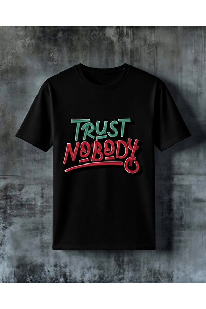 COMVİCHO Trust Nobody Graffiti Printed Oversize T-Shirt