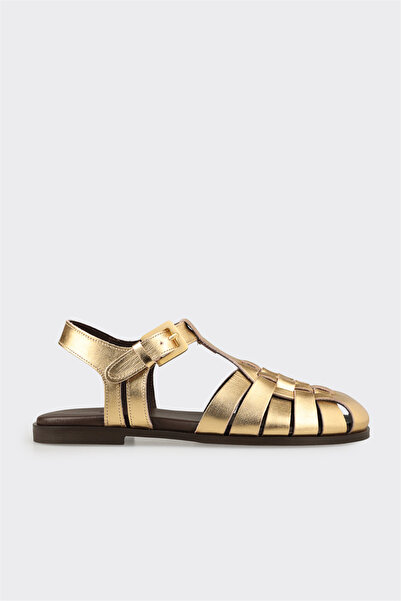 Elle Shoes Gold Deri Kadın Günlük Ayakkabı