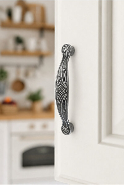 BERFİNO 781/096/18 Mâner decorativ pentru mobilier din argint antic, 96 mm, p...