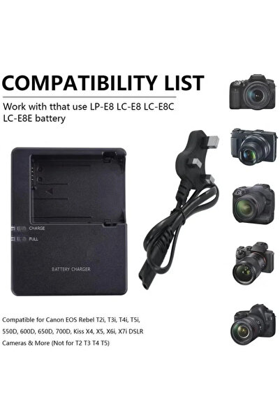 Makrystorm LC-E8 Quick Battery Charger Compatible with LC-E8 LP-E8 Battery fo...