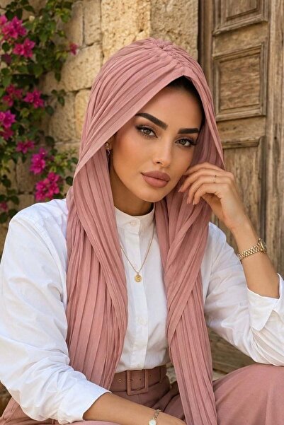 Aişe tesettür Powder Pleated Ready-To-Wear Headgear & Buckle Cap