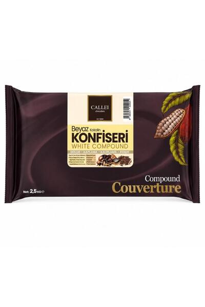 Callei Chocolate Beyaz Konfiseri Kokolin Blok 2,5 KG – Pasta, Tatlı ve Dekor ...