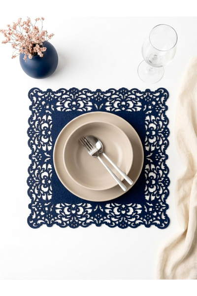 Ergüven Home Set de 6 cadrane pătrate de 35x35 cm din țesătură de piele întoa...