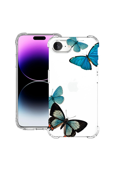 bestcase Husă Antișoc pentru Apple iPhone 17e, Fluturi Albaștri Frumoși, 3144...
