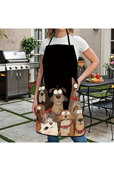 Choice1 50X75cm Dog Apron 1pc Cute Dog Print Apron - with Adorable Puppy & Ca...