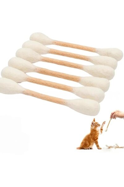 Choice white-6pcs Creative Large Cotton Swab Shaped Catnip Toy 6-pack Giant K...
