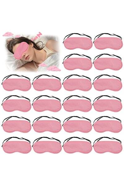 Choice 25pcs 25 Pink Silk Sleep Eye Masks with Adjustable Elastic Straps - Co...