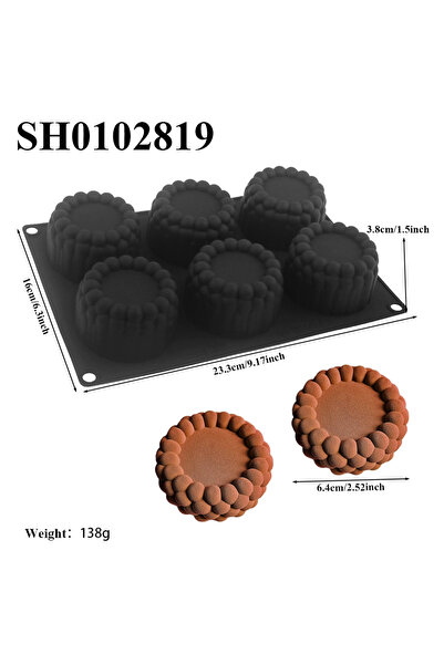 Choice1 SH0102819 6-Cell Bubble Texture Pudding Cup Design Silicone Cake Mold...
