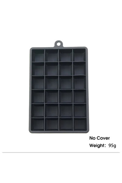 Choice6 A NO Cover Black 24 Hole Silicone Ice Cube Tray with Lid Non Toxic Bi...