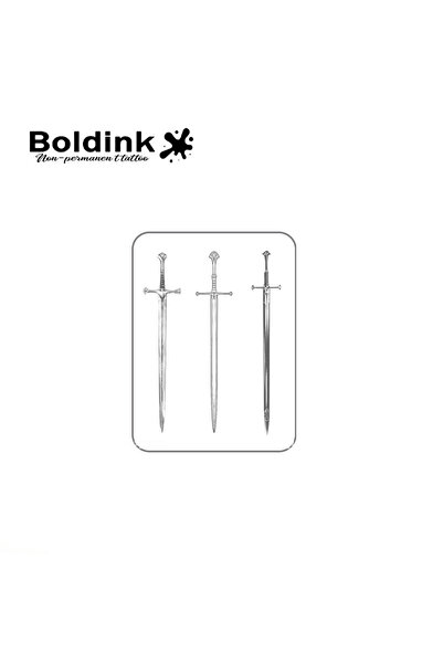Choice B210-0810M Boldink Sword Temporary Tattoo,Lasts To 15 Days New Technol...