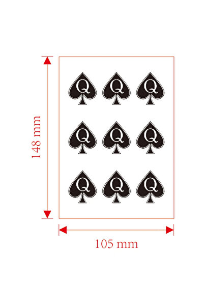 Choice وشم مؤقت مقاوم للماء بتصميم ملكة البستوني (Q of Spades)