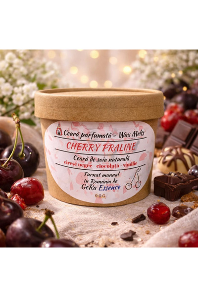GeRa Essence Ceara parfumata/ Wax melts din soia, Cherry Praline - Cirese neg...