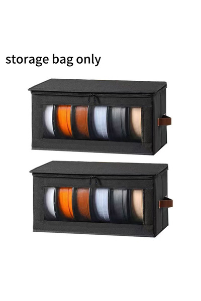 Choice Black 2PCS Non-Woven Storage Bag Clear Window Foldable Dustproof Organ...