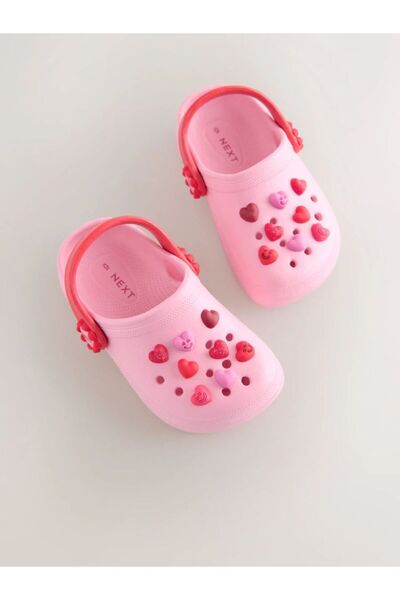 Next Baby Pembe/Kırmızı Kalp Desenli Terlik / Sandalet