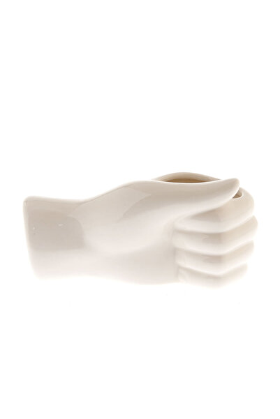 meli melo Decorative hand-type vase made of white ceramic, artistic design