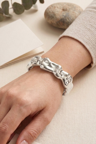 AURRARİ Silver Anti-Tarnish Crush-Resistant Lightweight Bracelet