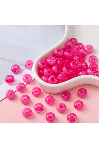 Choice7 Rose red 20pcs 8.5×14mm Colored Big Hole Beads Transparent Acrylic Sp...
