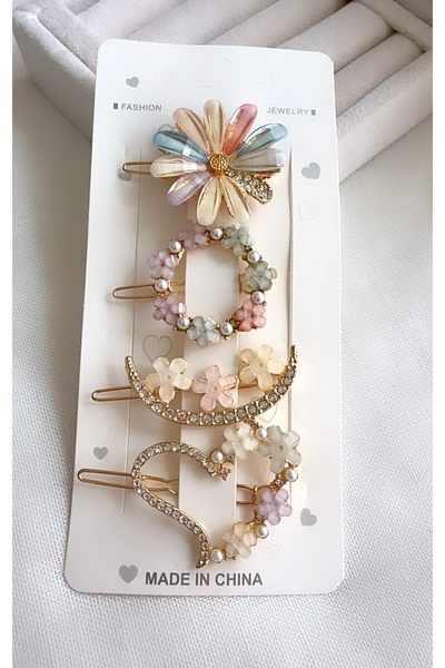 VNS Accessories مجموعة مشابك حجرية مفصلة مكونة من 4 قطع