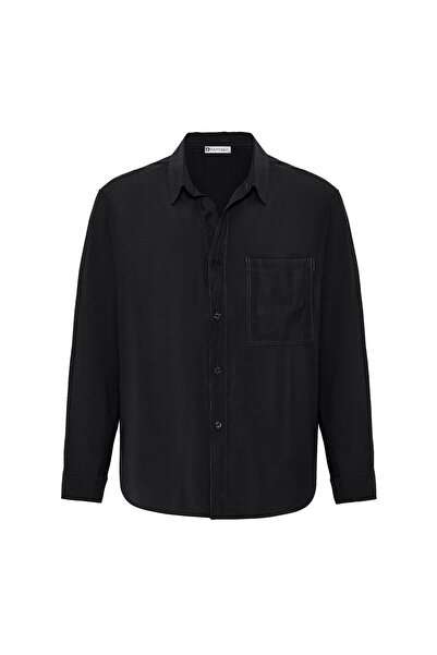 S13 Store Oversize Long Sleeve Single Pocket Modal Fabric Shirt