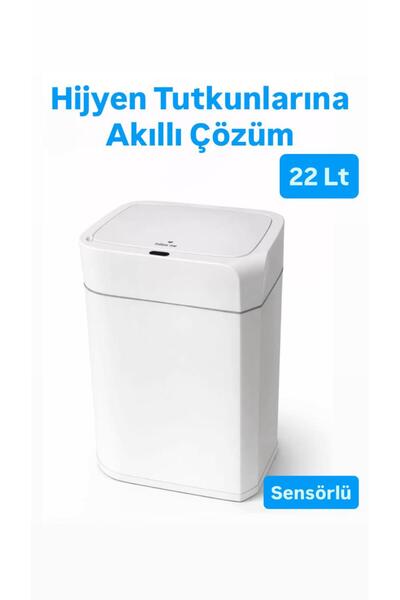 TD HOME Sensörlü Çöp Kovası 22 Litre | Kızılötesi Sensörlü Otomatik Kapak | S...