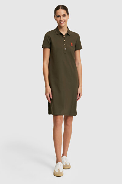 U.S. Polo Assn. Women's Dark Khaki Knitted Dress 50321841-Vr111