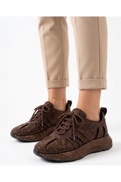 LABRONA Women's Patterned Stone Detailed High-Sole Walking Shoes