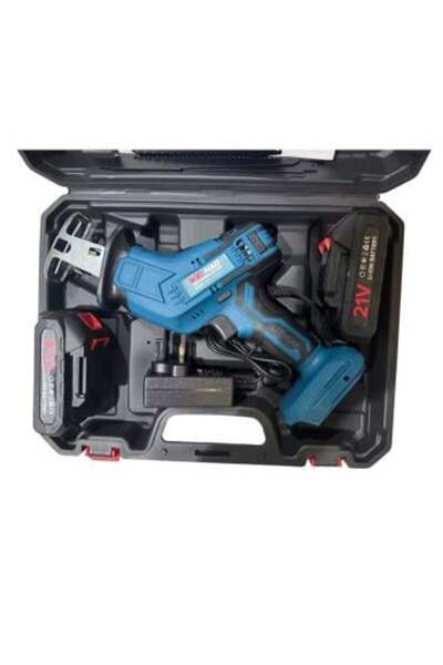 SH Reciprocating Saw 21 Volt 28 mm with two batteries, charger, 3 blades, sto...