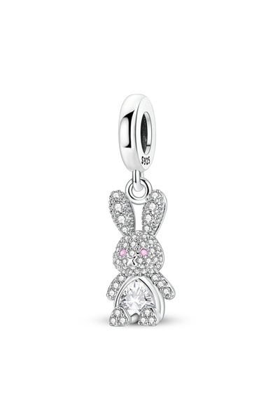 Choice KTC2130 Original 925 Sterling Silver Bead Charm Fully Paved Zircon Rab...