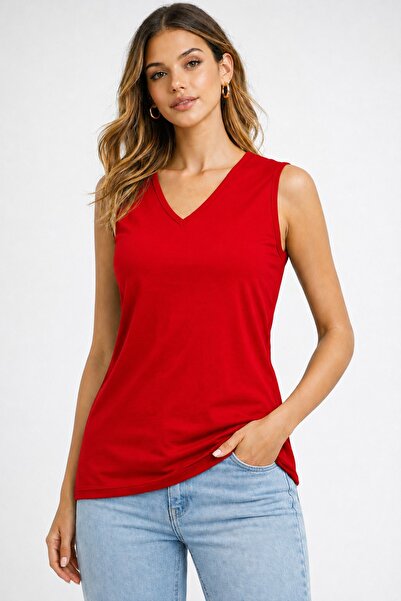 KNİTİCAL TEKSTİL İTHALAT İHRACAT SANAYİ TİCARET AŞ Women's V-Neck Sleeveless ...