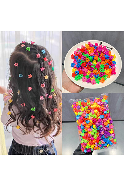 Rapunzel Accessories 100 adet Yıldız Plastik Kıskaçlı Saç Tokası - Parlak Ren...