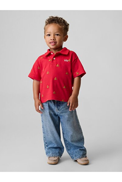 GAP Erkek Bebek Kırmızı Brannan Bear Polo T-Shirt
