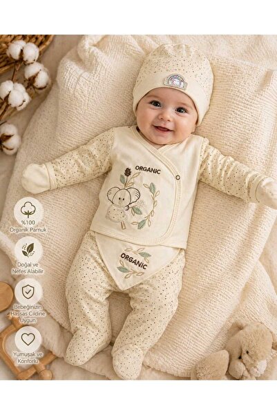 Concon Baby طقم خروج من المستشفى للأطفال مكون من 5 قطع مصنوع من القطن بنسبة 1...