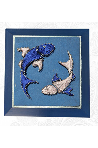 Atölye Lovas Filografi /Stringart Çerçeveli Balık Tablosu