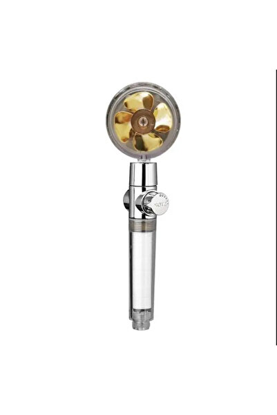 Choice3 Transparent Gold Hot Shower Head Water Saving Flow 360 Degrees Rotati...