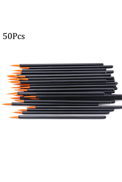 Choice Orange 50Pcs Portable Nail Art Liner Pen Set, Portable Eyeliner Brush,...
