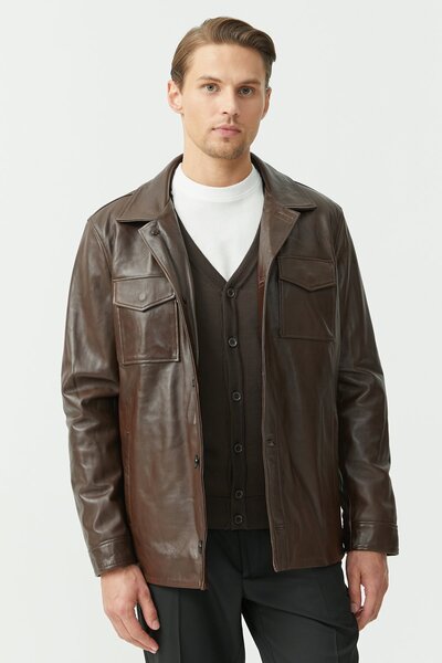 PAULMARK Regular Leather Coat