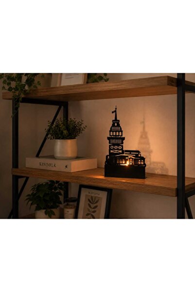 TUKAHOME&DESİNG Dekoratif Metal Mumluk, Şamda, Kız Kulesi, Masa Dekorasyon