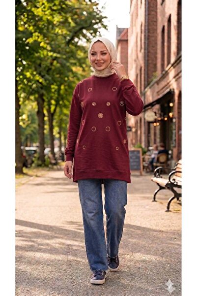PEKA Women's Beaded Sequin Embroidered Hijab Tunic