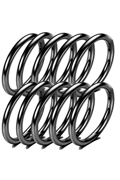 Choice71 16G(1.2mm-Dia.8mm) 10PCS-Black Hinged Nose Ring Hoop Septum Hoop Rin...
