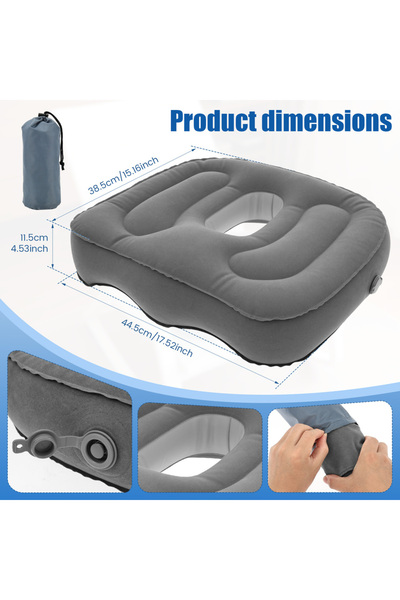 Choice1 Grey-1Pc Inflatable Seat Cushion High Elasticity Perforated Pressure ...