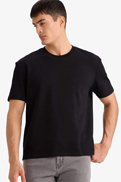 DeFacto Regular Fit Crew Neck Cross Woven Short Sleeve T-Shirt