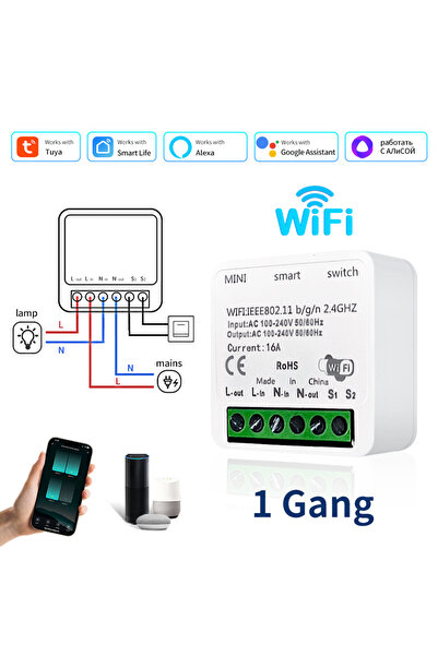 Choice مفتاح واي فاي ذكي GGBEE بقناة واحدة، 100-240 فولت، 16 أمبير، مفتاح ذكي...