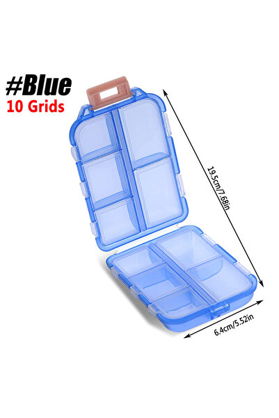 Choice10 10 Grids-Blue 1Pcs Pill Case Portable Small Weekly Travel Pill Organ...