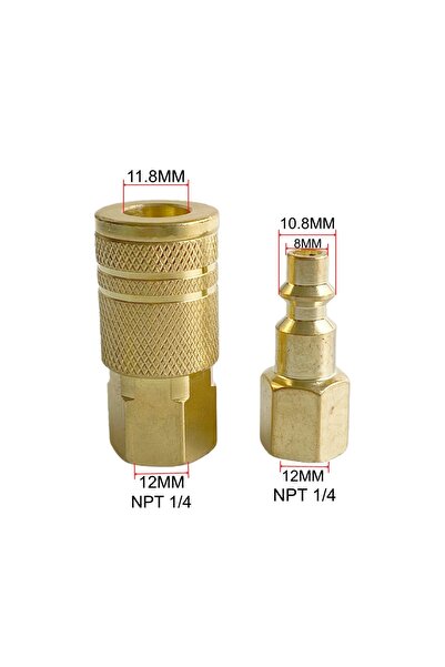 Choice1 Full Set 1/4 NPT Air Hose Plug Coupler Female Thread US Type Pneumati...