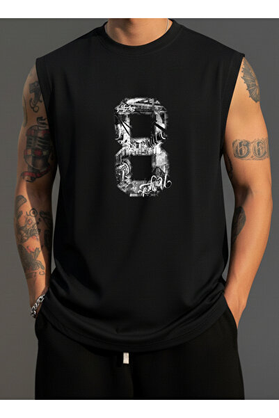 FAVORİST Men's Zero Sleeve Mix Printed T-Shirt