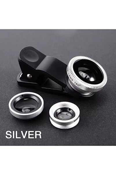 Choice3 silver 3 in 1 Phone Lens 0.67X Wide Angle Zoom Fisheye Macro Lenses C...