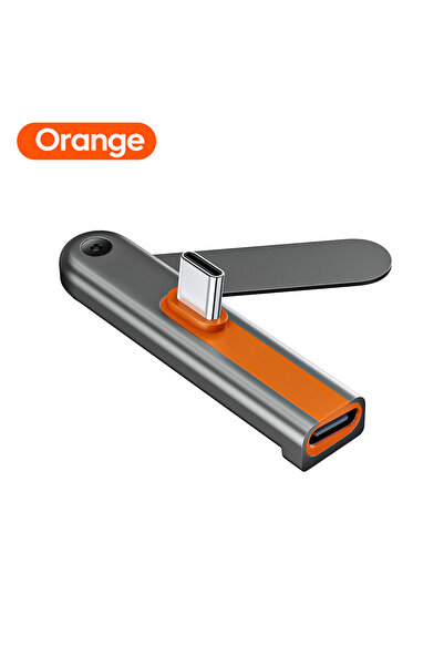 Choice1 أورانج 360 °   محول USB C إلى USB C دوار بقوة 240 واط مع حامل، كابل ش...