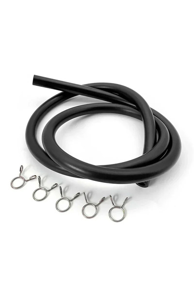 Choice1 50cm X 2 clamp ID5 X OD8mm black Black Tube 5mmx8mm Fuel Pipe Oil Res...